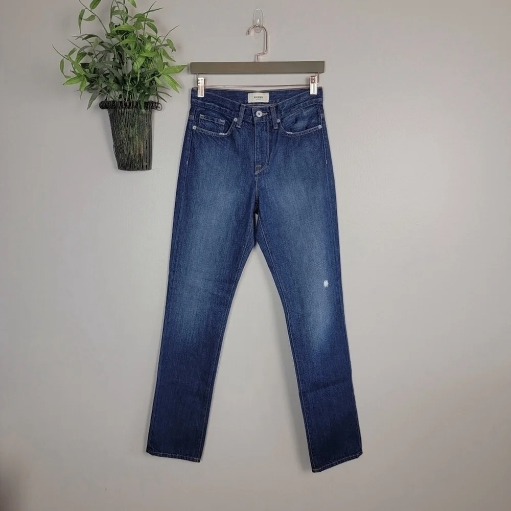 NEW Baldwin Riley BLDWN Slim Straight Distressed Slouchy El Dorado Blue Jeans 24